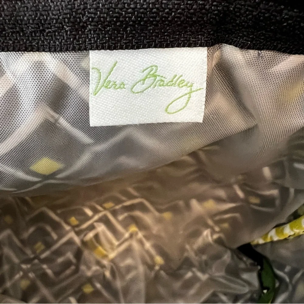 VERA BRADLEY La Neon Rose 2013 Large Plastic Lined Cosmetic Case Yellow Roses